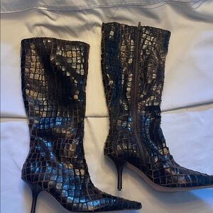 Vintage Diego di Lucca snake skin boots